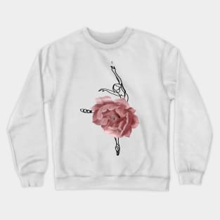 Ballet Dancer Ballerina Dance Floral Roses Crewneck Sweatshirt